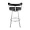 Armen Living Nolagam Swivel Bar Stool in Brushed Stainless Steel with Black Faux Leather 840254335660 - alternate 9